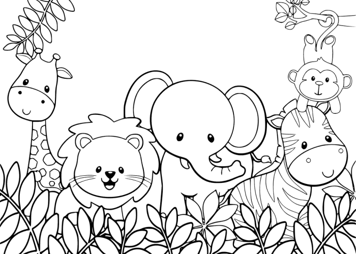 Coloring Sheet of Little Animals A Delightful Exploration