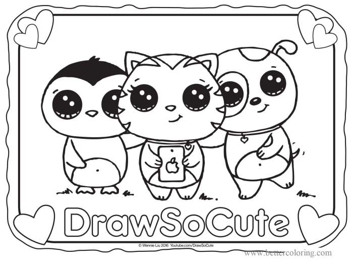 Cute animals coloring book