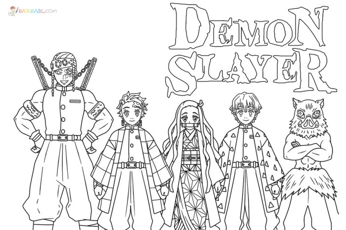 Anime demon slayer coloring pages