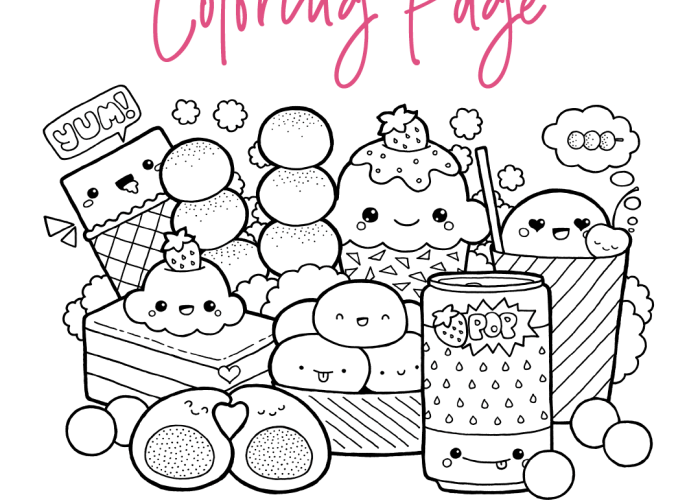 Free Printable Kawaii Food Coloring Pages