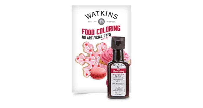 Watkins dye free food coloring