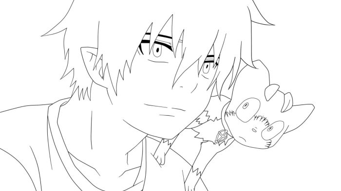 Hard anime coloring pages