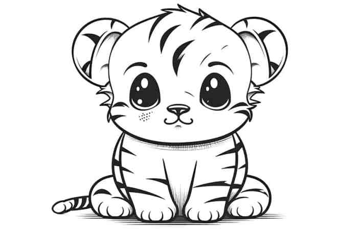 Adorable animal coloring page