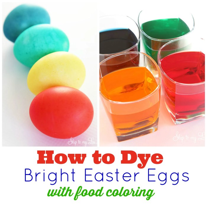 Dyeing eggs with gel food coloring