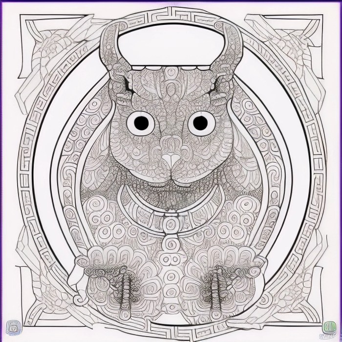 Detailed coloring page of animals