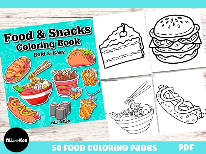 Healthy food coloring pages