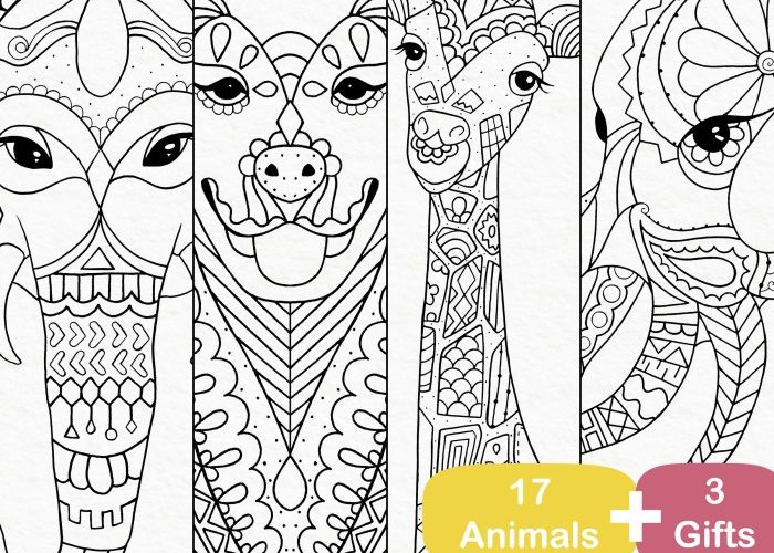 Coloring Pages Zentangle Animals