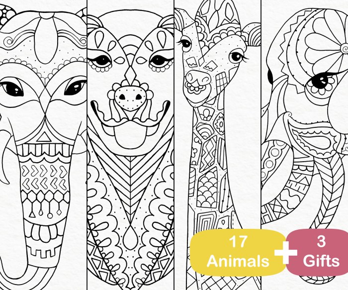 Coloring pages zentangle animals