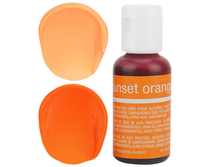 Burnt orange food coloring mix