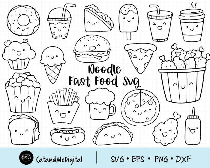 Coloring pages of junk food