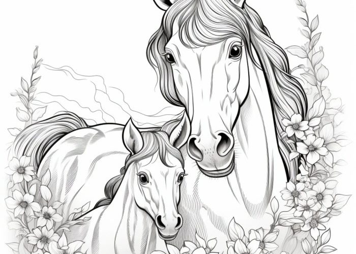 Animal Coloring Sheets Horses