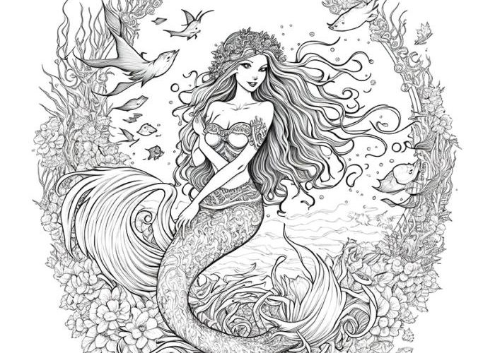 Free Coloring Pages of Anime Mermaids Dive In!