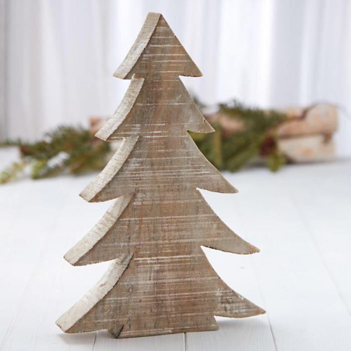 Wooden christmas tree decor