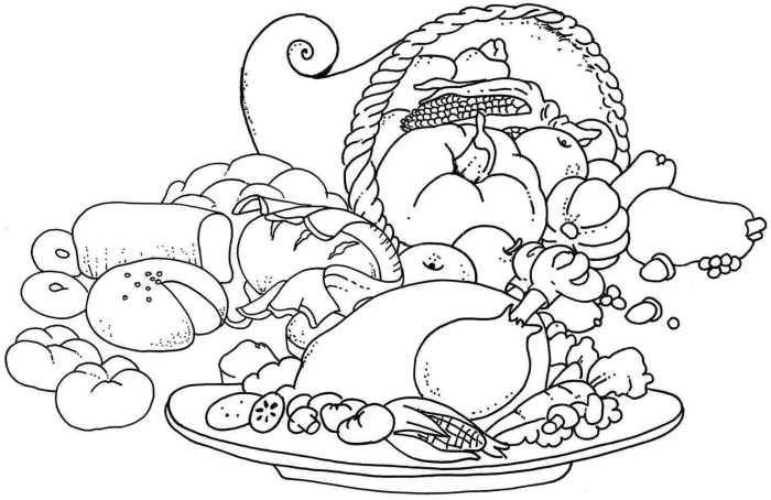 Coloring pictures of thanksgiving food