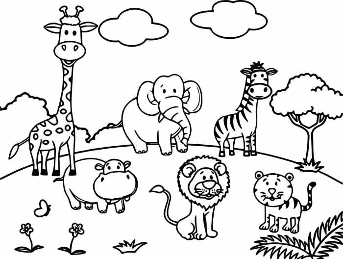 Coloring animals worksheet for kindergarten