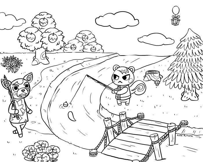 Animal crossing characters coloring pages